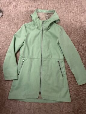 Lightweight Mint Green Hooded Trench Coat